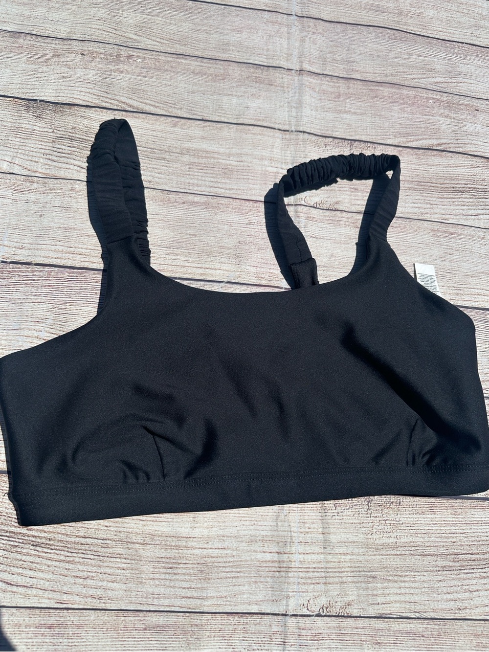 Alo Black Ruched Strap Sports Bra Size Large